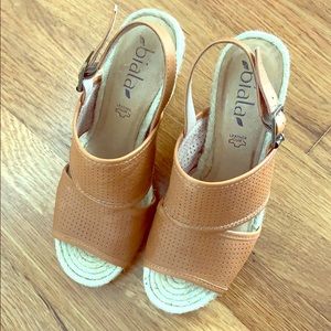 Leather Wedge Sandals